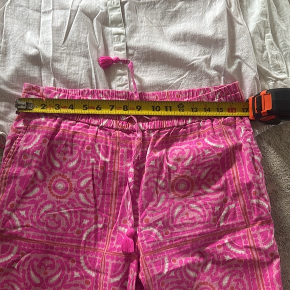 Vineyard Vines matching set women linen shirt and elastic Tie-Waist size 12 L - Picture 8 of 8